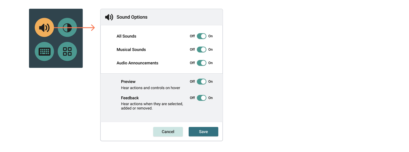 Weavly audio menu