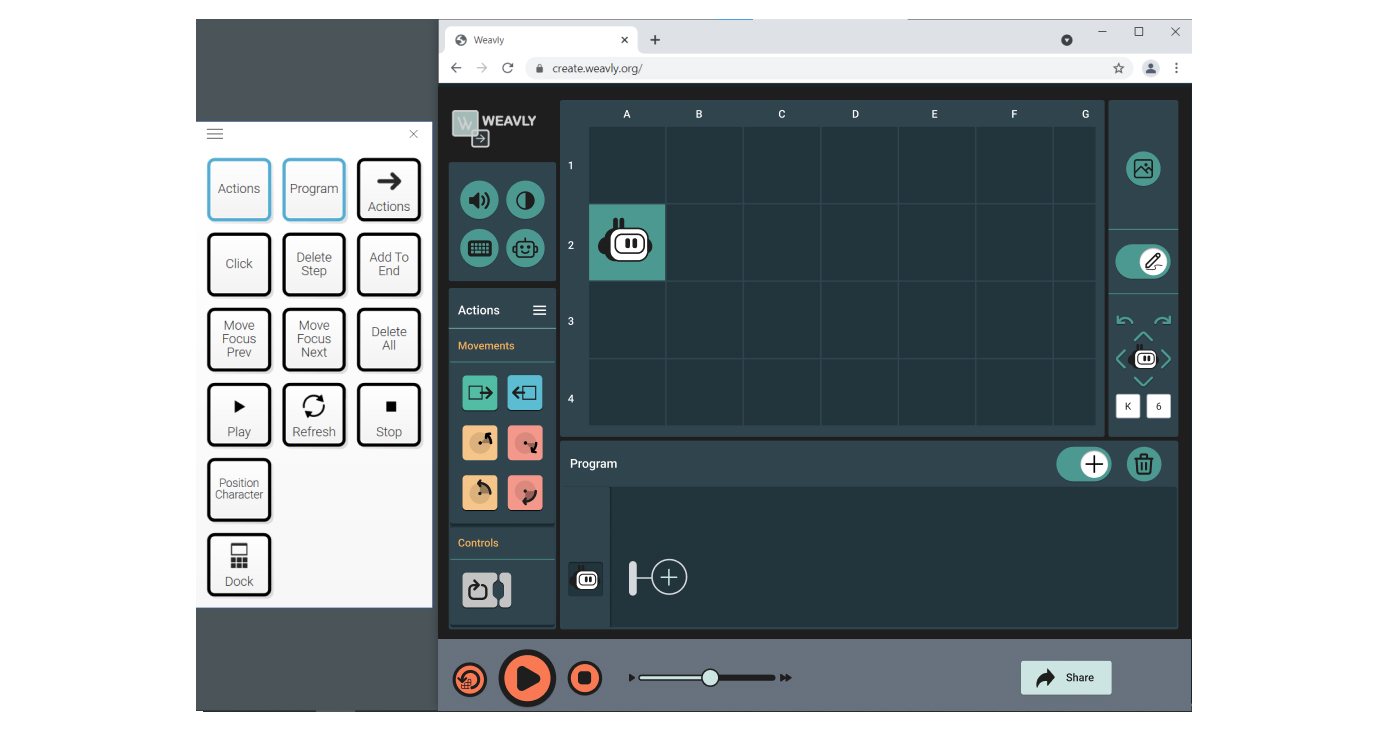 Grid3 onscreen keyboard made by Weavly keyboard shortcuts