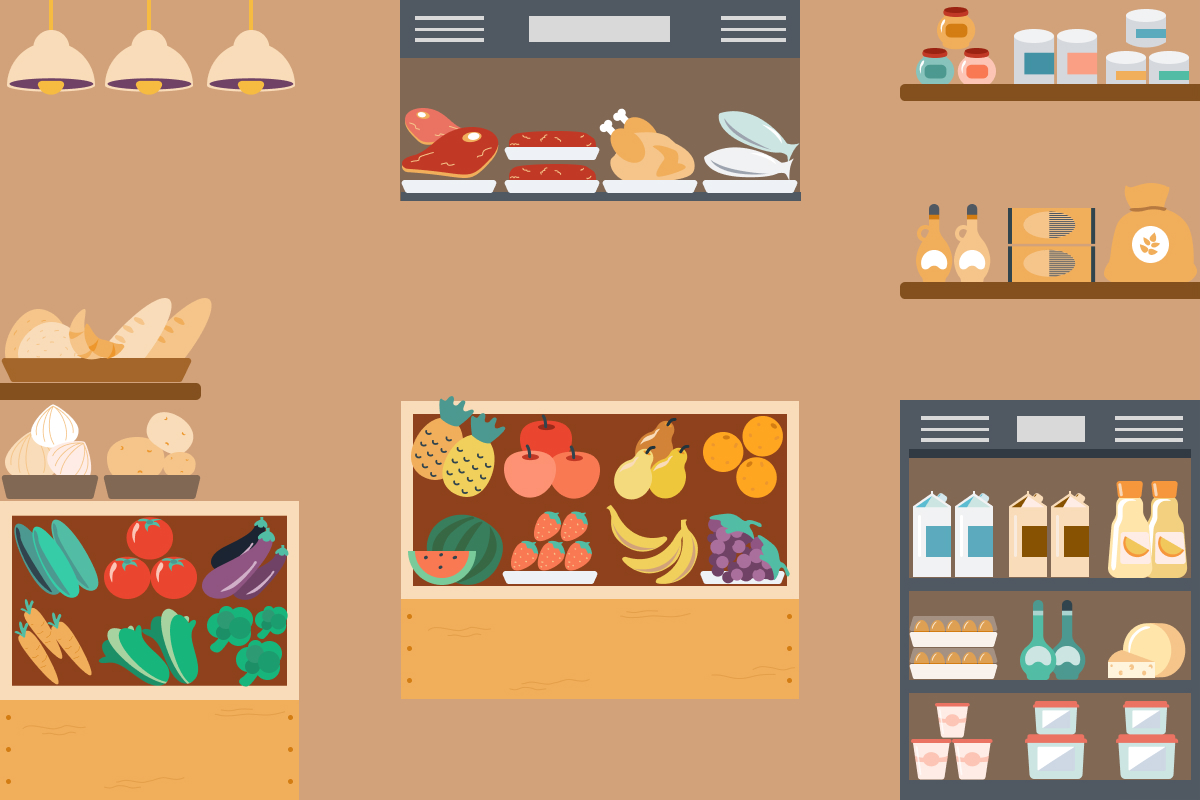 An illustration of a grocery store